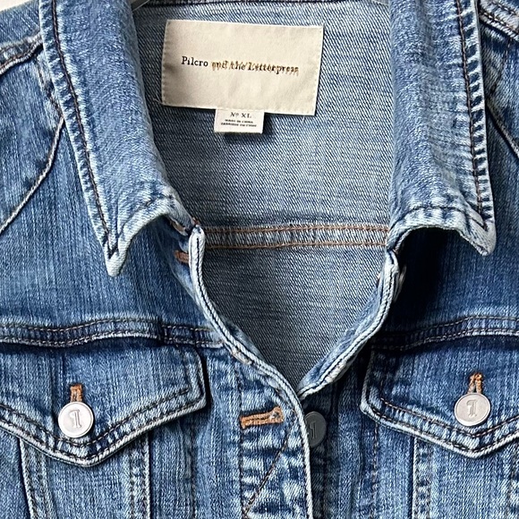 Anthropologie Pilcro and the Letterpress Jean Jacket sz XL - Picture 3 of 6